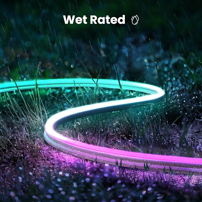 Feit Electric Smart LED Neon Flex Strip Lights, 10FT, Bendable, RGBW Color Chasing, Dimmable, 2.4Ghz WiFi Enabled, Compatible with Alexa and Google Home Asst, Music Sync, Remote App, NF10/CHASE/WP/AG