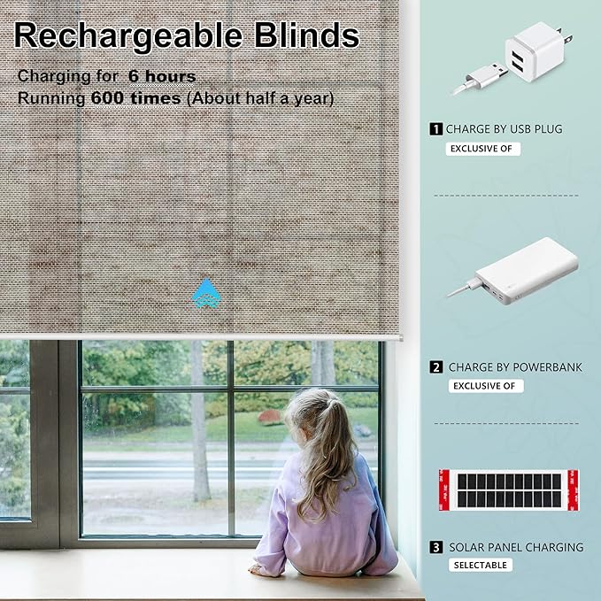 Aprilsmart Motorized Blinds with Remote,Light Filtering Motorized Roller Shades Work with Apple Homekit,Alexa,SmartThings,Google Home,Customize Blinds(Sunscreen Cocoa-60)
