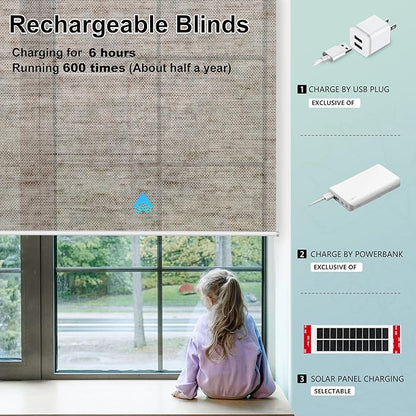 Aprilsmart Motorized Blinds with Remote,Light Filtering Motorized Roller Shades Work with Apple Homekit,Alexa,SmartThings,Google Home,Customize Blinds(Sunscreen Cocoa-60)