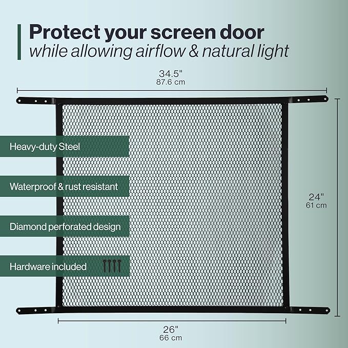 M-D Building Products 14182 Door Grille, Adjustable Fit for Doors 30" to 36" Wide, Easy-to-Install, Ideal for Residential and Commercial Use (Bronze)