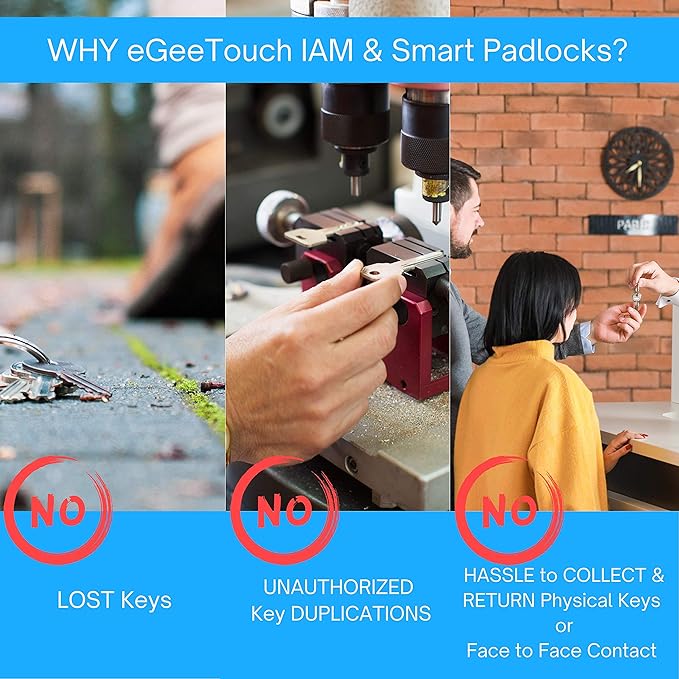 eGeeTouch Intelligent Access Management System to Access & Manage Padlocks & Users, Grant & Revoke Access REMOTELY and Track Access History | 1 Year Subscription (Starter Plan) | 14 Days Free Trial