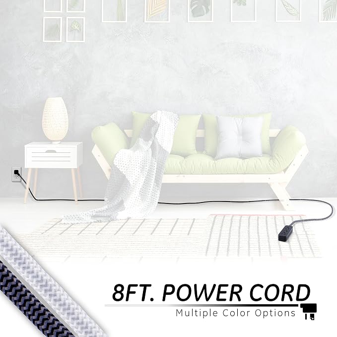 GE 3-Outlet Braided Power Strip Extension Cord with Multiple Outlets 8 Ft (Pack of 12)