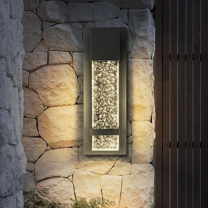 ASD LED 13" Bubble Glass Wall Light Fixture, Outdoor & Indoor Seeded Sconce | 3CCT, Waterproof, Dimmable, ETL Listed | 12W 500LM 3000-5000K 120V | Exterior Lantern, Porch Lighting | Black