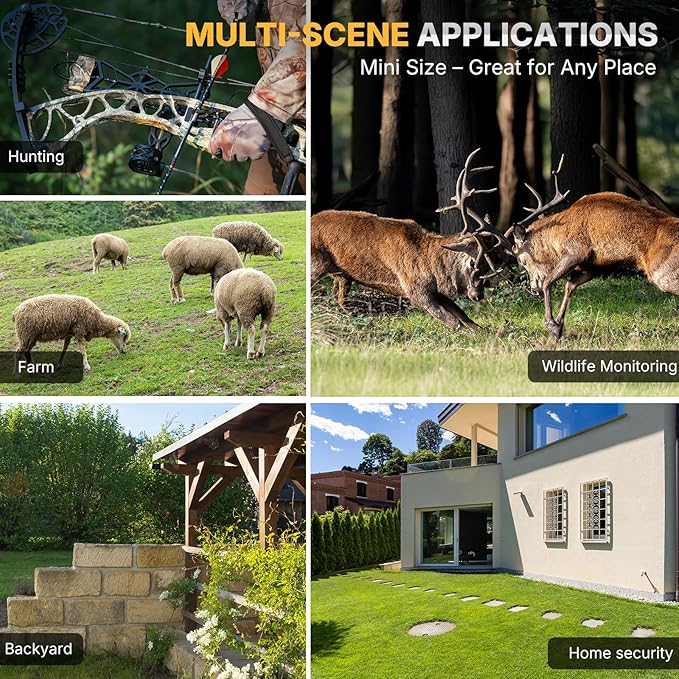 WOSPORTS Mini Trail Camera 2 Pack 24MP 1080P HD Trail Cam with Night Vision Motion Activated Game Camera for Outdoor Wildlife Monitoring