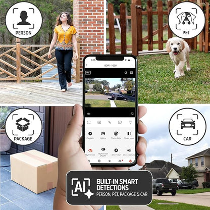 Energizer Smart 2K Light Bulb Security Camera, 1000 Lumens LED Light, 5G&2.4G Wi-Fi Outdoor Socket Camera, Pan Tilt Auto Tracking, (Black, AI Smart Detection Built-in)