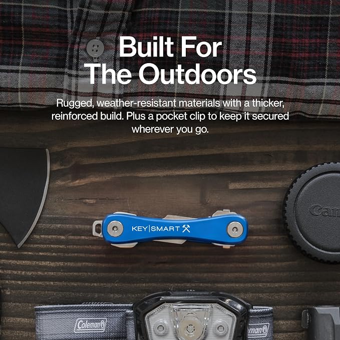 KeySmart Rugged Keychain Multitool Key Holder, Up to 14 Keys | Key Organizer for EDC. Expandable, Durable Build, Reduces Key Chain Bulk & Jingle, Pocket Clip & Bottle Opener Included