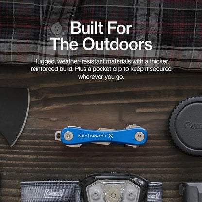 KeySmart Rugged Keychain Multitool Key Holder, Up to 14 Keys | Key Organizer for EDC. Expandable, Durable Build, Reduces Key Chain Bulk & Jingle, Pocket Clip & Bottle Opener Included