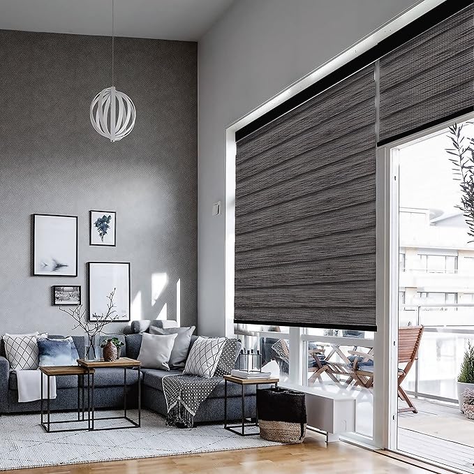 Blackout Motorized Zebra/Roller Shades – Blackout-Santafe BL20 Series Smart Remote Control Window Blinds