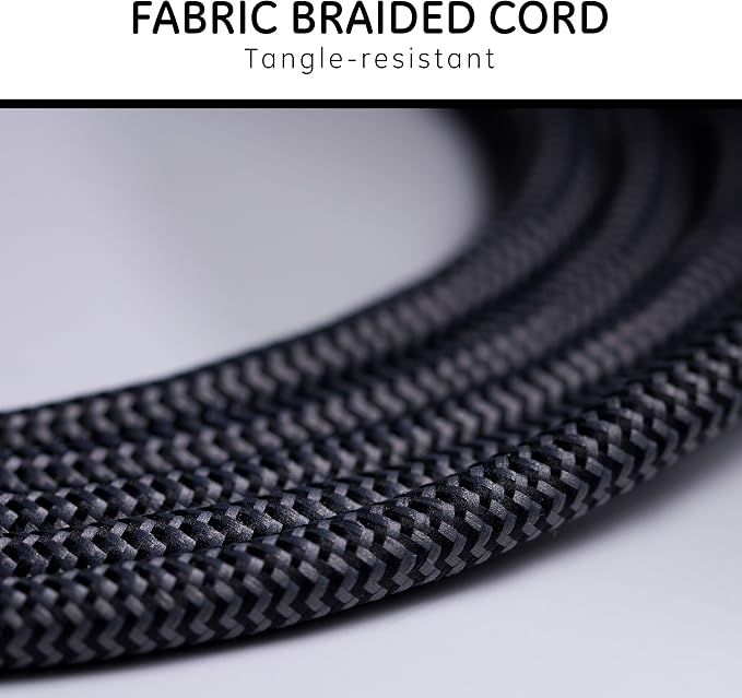 GE 3-Outlet Braided Power Strip Extension Cord with Multiple Outlets 8 Ft (Pack of 12)