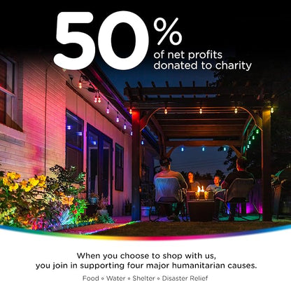 Enbrighten Landscape Lighting, 50ft, 6 Lights, Smart | Color Changing LEDs, Waterproof, Plastic Stakes, 10ft Spacing for Flexible Install, All-in-One Garden & Path Lighting Kit