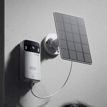 SwitchBot Solar Panel Only for Video Doorbell Camera, 5W Solar Panel for Rechargeable Security Camera, Waterproof, 360° Adjustable, Continuous Power Supply