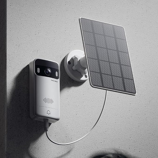 SwitchBot Solar Panel Only for Video Doorbell Camera, 5W Solar Panel for Rechargeable Security Camera, Waterproof, 360° Adjustable, Continuous Power Supply