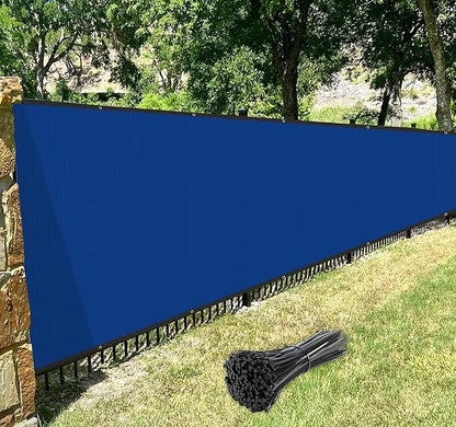Windscreen4less Privacy Fence Screen Heavy Duty Windscreen Fencing Mesh Fabric Shade Net Cover with Brass Grommtes for Outdoor Wall Garden Yard Pool Deck, 6'x56' Blue