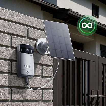 SwitchBot Solar Panel Only for Video Doorbell Camera, 5W Solar Panel for Rechargeable Security Camera, Waterproof, 360° Adjustable, Continuous Power Supply