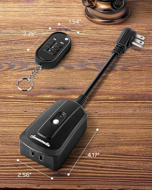 DEWENWILS Outdoor Wireless Remote Control Outlet Kit, Waterproof Electrical Plug for Indoor Outdoor Lights, Separately Controlled 3 Pack Receivers, 100 Feet RF Signal, UL Listed