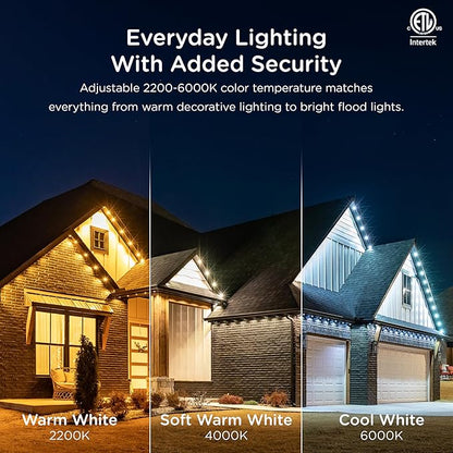Enbrighten Vibe Eternity Permanent Outdoor Lights for House, 150ft, 108 RGBWIC LEDs, Close Spacing, 33lm, Color Changing, Christmas, Eave Lighting, Smart App, Works with Alexa, Google Home, 85102