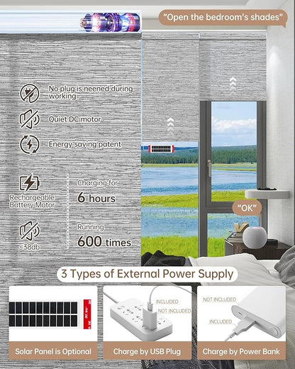 Kincmo Motorized Blinds with Remote, Light Filtering Roller Shades Work with Apple Homekit,Alexa,Google Home, Custom Electric Blinds with App,Voice Control (75% Blackout Dreamy Grey)