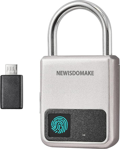 Fingerprint Padlock, Smart Padlock with USB Charging Support, Fingerprint Lock, Biometric Lock Suitable for Luggage, Bookcase, Suitcase, Backpack, Bike, School Locker, Gym Locker Lock(Gold)