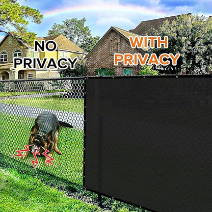 6ftx50ft Fence Privacy Screen Heavy Duty 170 GSM Windscreen & Dustproof Fabric Privacy Screen Covering Mesh Fencing for Outdoor Patio, Balcony, Pool Deck, Black