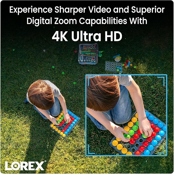 Lorex Fusion 4K Security Camera System w/ 2TB NVR - 8 Channel PoE Wired Home Security System w/ 4 Metal Cameras - Motion Detection, Two-Way Audio, Color Night Vision, Weatherproof Surveillance