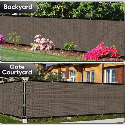 5'X51' Customized Fence Privacy Screen with 90% Blockage Cover Cloth for Pool Yard Patio Brown