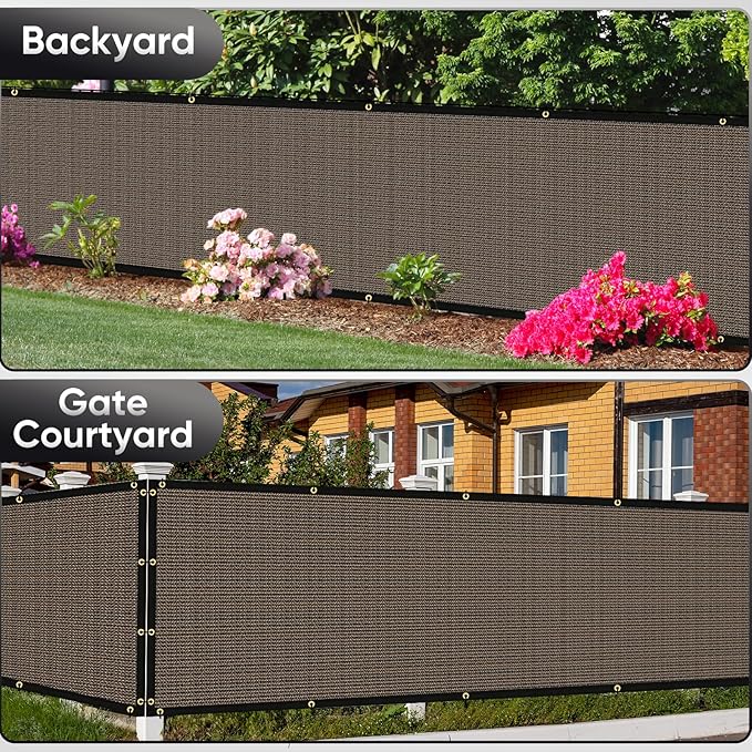 4'X54' Privacy Screen Fence 90% Blockage Heavy Duty Fencing Mesh Shade Net Cover for Wall Garden Yard Backyard Brown (We Make Customized)