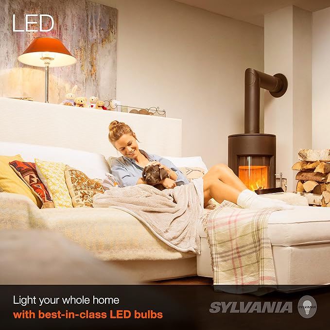 Sylvania Ultra LED A19 Light Bulb, 75W Equivalent, Efficient 12W, 13 Year, Dimmable, 1100 Lumens, 2700K, Soft White - 8 Pack (41957)