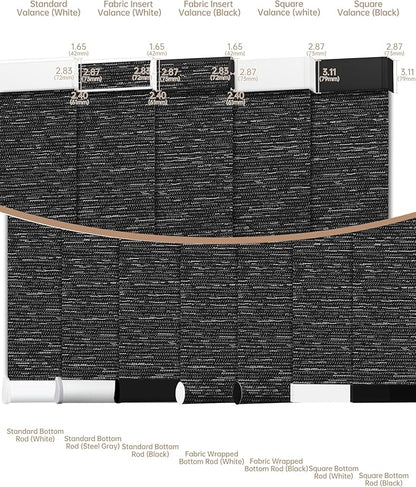 Kincmo Motorized Blinds with Remote, Light Filtering Roller Shades Work with Apple Homekit,Alexa,Google Home, Custom Electric Blinds with App,Voice Control (75% Blackout Aqua Waves Striped Black)