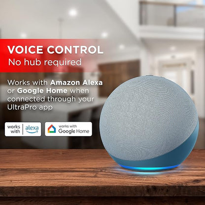 UltraPro In-Wall Smart Outlet, Receptacle, 2.4 GHz Wi-Fi, No Hub Required, Works with Alexa & Google Assistant, Tamper-Resistant, 1 Wi-Fi & 1 Always On Outlet, Simple Setup, Easy-To-Use-App, 51400