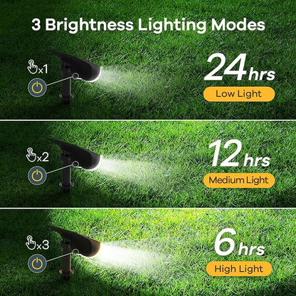 Linkind Solar Lights Outdoor Waterproof Landscape Spotlight Daylight 6 Pack | Starray, 3 Lighting Modes, 6500K, Dusk to Dawn, Auto On Off for Landscape Garden Yard Tree Flag Pathway Patio House Sign
