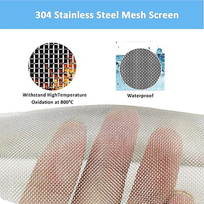 304 Stainless Steel Mesh Screen#60Mesh -Size:15.7"x47.2"(40x120cm), for Home, Garden and Farm. Window or Door Filter, Guards Against Pests Like Mice, Snakes, and Rodents. Easy to Cut and Install.