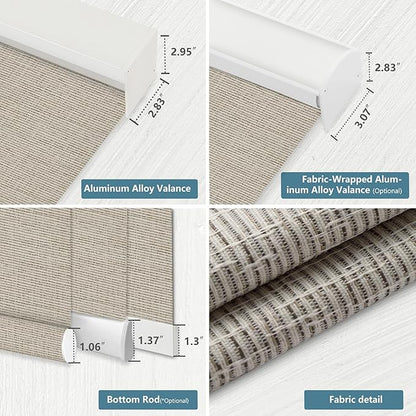 Bringnox Motorized Blinds with Remote,100% Blackout Smart Roller Blinds Compatible with Apple Homekit Google Home and Alexa Via HUB,and Customized (Safari Biscuit-20)