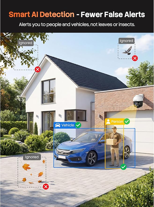 Tenda 5MP QHD Outdoor Pan/Tilt Wi-Fi Security Camera, 360° Full Coverage, Color Night Vision, AI Human/Vehicle/Motion Detection, 2-Way Talk, IP65, WiFi 6,24/7 Plug-in Guard for Your Yard (CH7 2.0)