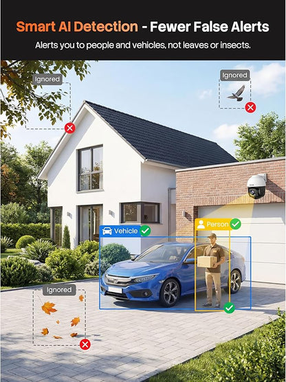 Tenda 5MP QHD Outdoor Pan/Tilt Wi-Fi Security Camera, 360° Full Coverage, Color Night Vision, AI Human/Vehicle/Motion Detection, 2-Way Talk, IP65, WiFi 6,24/7 Plug-in Guard for Your Yard (CH7 2.0)