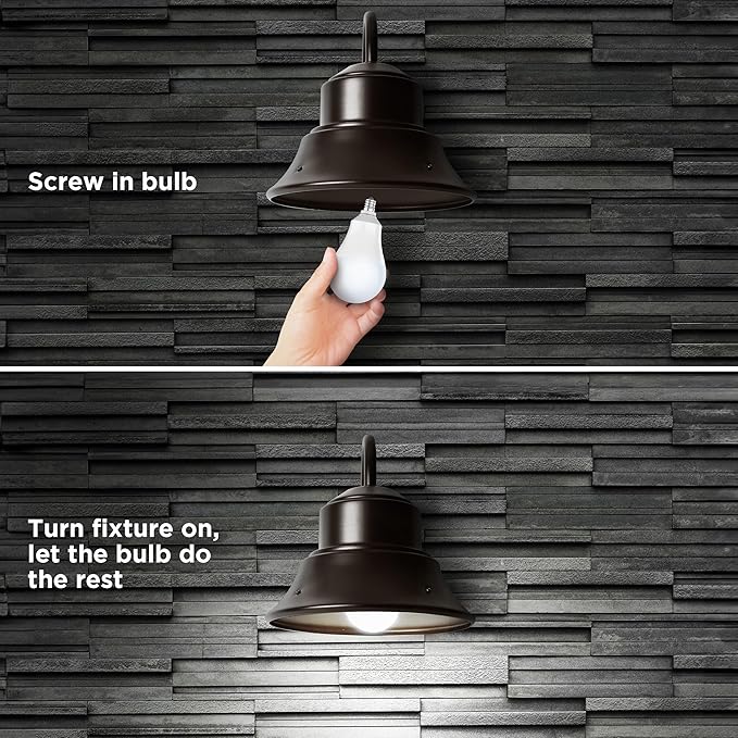 Feit Electric LED Built-in Dusk to Dawn Sensor Intellibulb - A19 with an E12 Candelabra Base Light Bulb - 60W Equivalent - 15 Year Life - 800 Lumen - 5000K Daylight