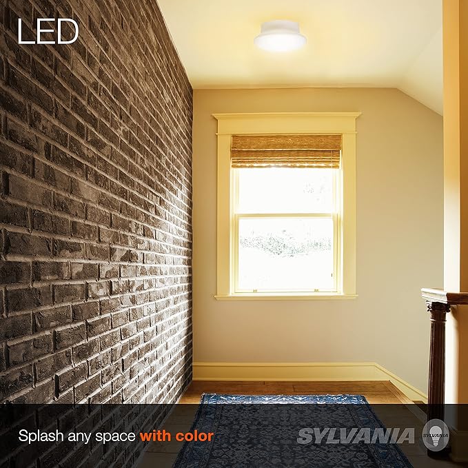 Sylvania Ultra LED Porcelain Ceiling Light Fixture, 60W = 9W, Non-Dimmable, Medium Base, 2700K, Soft White - 1 Pack (75080)