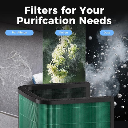 Humidifier and Air Purifier In One with Wheels for Bedroom, 6L Top Fill Evaporative No-White-Mist for Whole Home, Large Room Humidifier with Removable Tank & Dimmable Light, Easy Clean