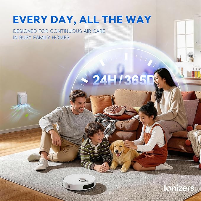 Air Purifiers for Home Pets (2 Pack), Air Ionizers Plug In for Bedroom, Office & Kitchen, Portable Quiet Odor Reducer for Pets, Smoke, Dust & Pollen, Air Freshener, Easy to Use, Low Noise