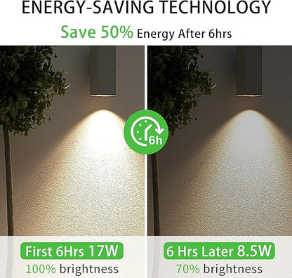 Qualilux PAR38 Dusk to Dawn LED Flood Light Bulbs, Warm White 3000K, 150W Equivalent 17W, 1600LM, Auto On/Off Light Sensing Outdoor Light Bulb, 2 Pack, Non-Dimmable, HQ-H034