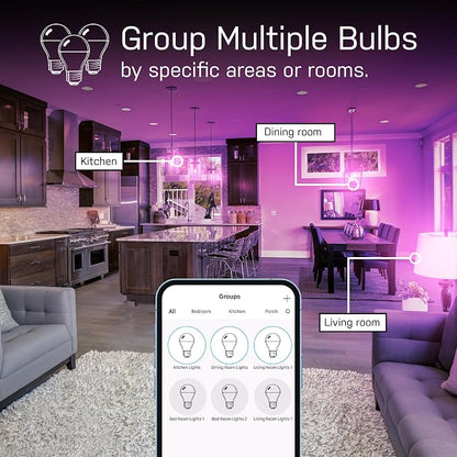 Feit Electric BR30 Smart Flood Light Bulb,2.4GHz WiFi Color Changing and Dimmable, No Hub, Compatible with Alexa or Google Assistant, BR30/RGBW/CA/AG, 65W, Multi-Color (RGBW), 1 Count (Pack of 6)