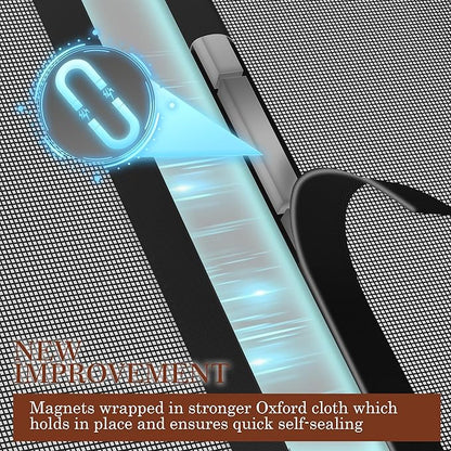 Yotache Reversible Left/Right Opening Magnetic Screen Door Fits Door Size 32"x80", Screen Size 34"x81", Removable Upgraded Polyester Screen Mesh with Strong Magnets for Front/Back Patio Door, Black