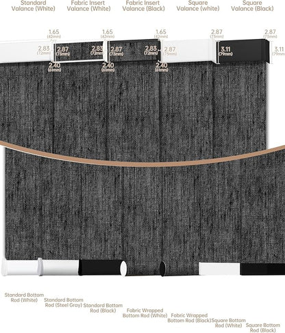 Kincmo Motorized Blinds with Remote, Light Filtering Roller Shades Work with Apple Homekit,Alexa,Google Home, Custom Electric Blinds with App,Voice Control (50% Blackout Sheer Black)