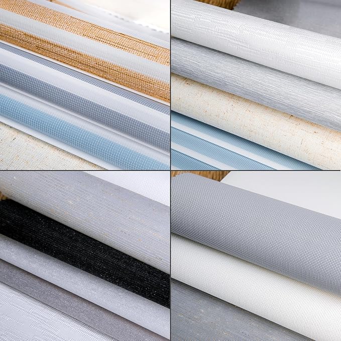 Motorized Light Filtering Shades Compatible with Alexa Google Smart Blinds Automatic Window Shade Remote Control Fabric Samples Polyester