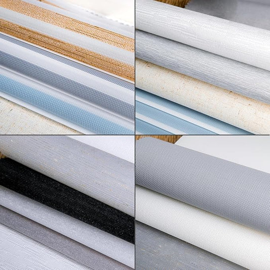 Motorized Light Filtering Shades Compatible with Alexa Google Smart Blinds Automatic Window Shade Remote Control Fabric Samples Polyester