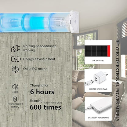 Bringnox Motorized Blinds with Remote,100% Blackout Smart Roller Blinds Compatible with Apple Homekit Google Home and Alexa Via HUB,and Customized (Safari Midnight-05)