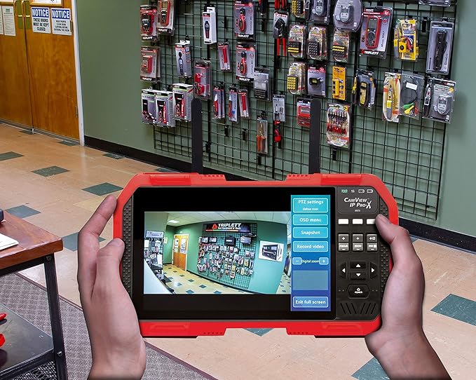 Triplett 8075 CamView IP Pro-X CCTV Camera Tester with PoE, Built-in DHCP Server, and 7" TFT Touchscreen - NTSC/PAL, HD-CVI 3.0, AHD 3.0, HD-TVI 3.0