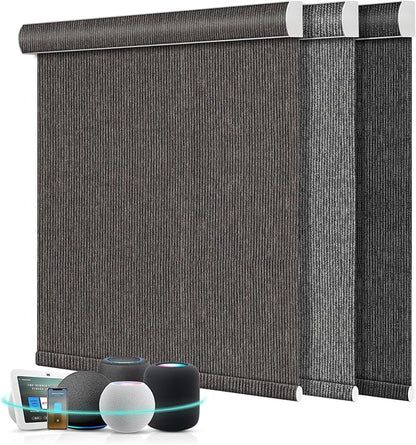 Aprilsmart Motorized Blinds with Remote,Compatible with Apple HomeKit Alexa Google Home- Voice and app Control,Motorized Roller Shades 100% Blackout Custom Size(Baltimore Bronze-26)