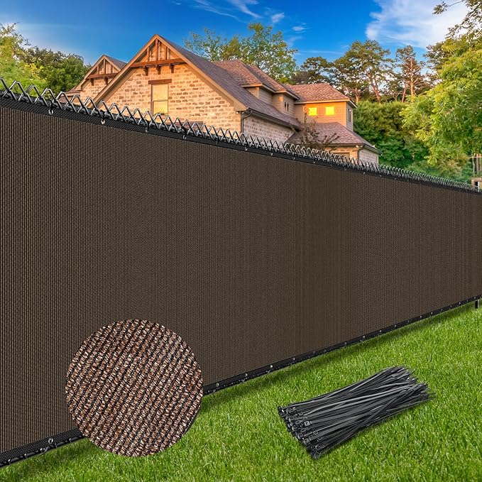 Winpull Privacy Fence Screen 4' x 50', Heavy Duty 170GSM HDPE Mesh, 95% Privacy, Reinforced Edges with Grommets for Chain Link & Wood Fences, Patio, Balcony & Yard
