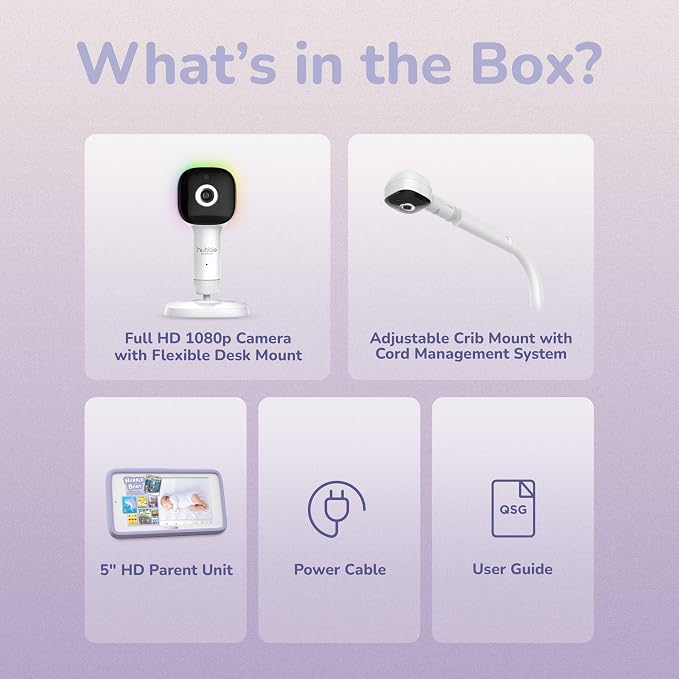 HUBBLE CONNECTED SkyVision AI Pro Baby Monitor Camera, HD 5" Home Display