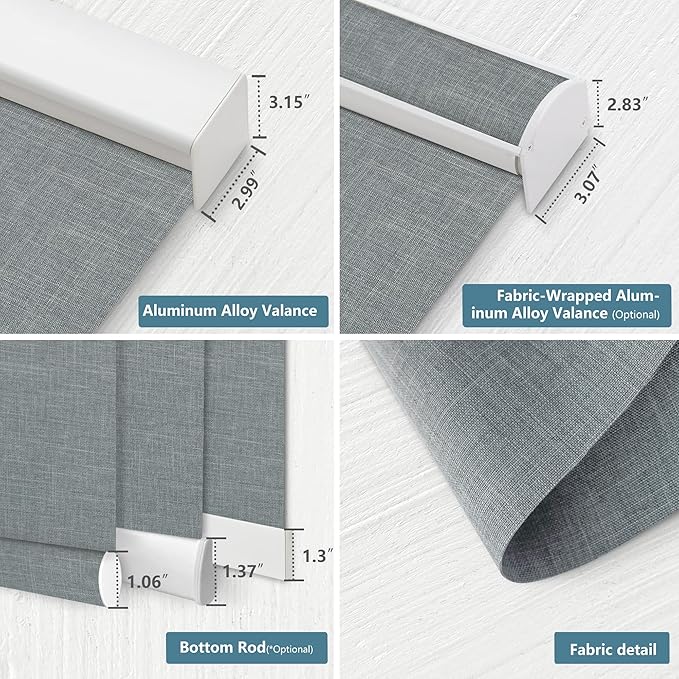 Bringnox Motorized Blinds with Remote,100% Blackout Smart Roller Blinds Compatible with Google Home and Alexa Via HUB,and Motorized Window Blinds Customized